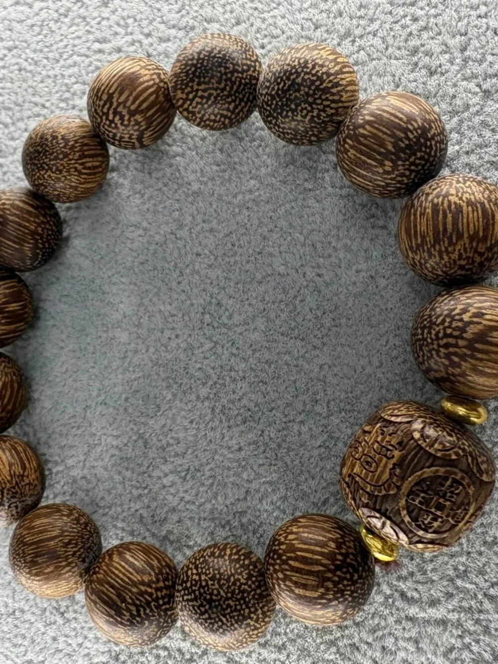 Natural Agarwood /Chen Xiang 12mm Wood Bracelet Round Aloeswood Pixiu 15x15mm